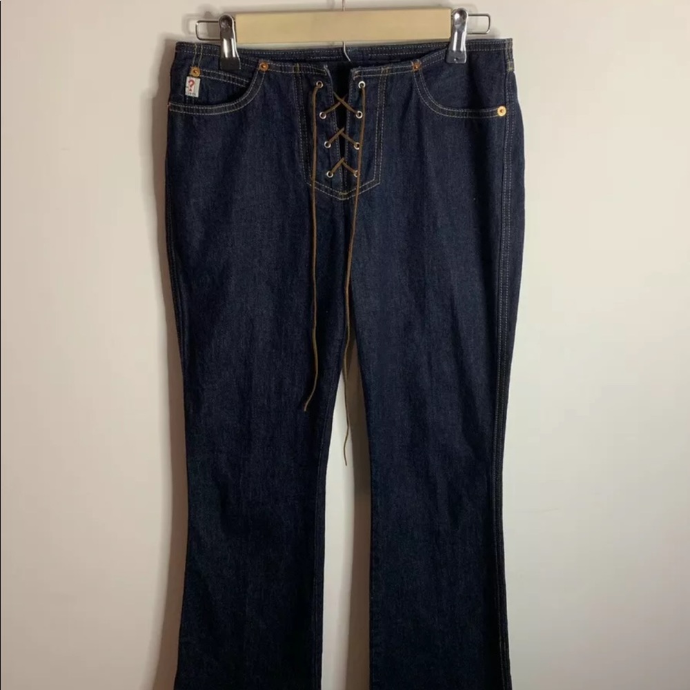 ❤️2/$15 Guess Vintage Leather Lace Up Jean 26
